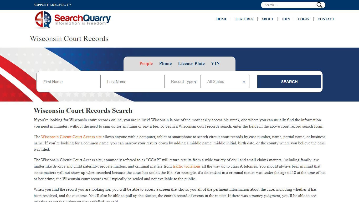 Enter a Name & View Wisconsin Court Records - SearchQuarry